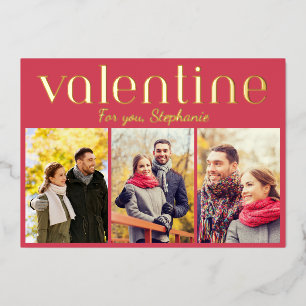 Elegant 3 Photo Gallery Valentine's Day Red Custom