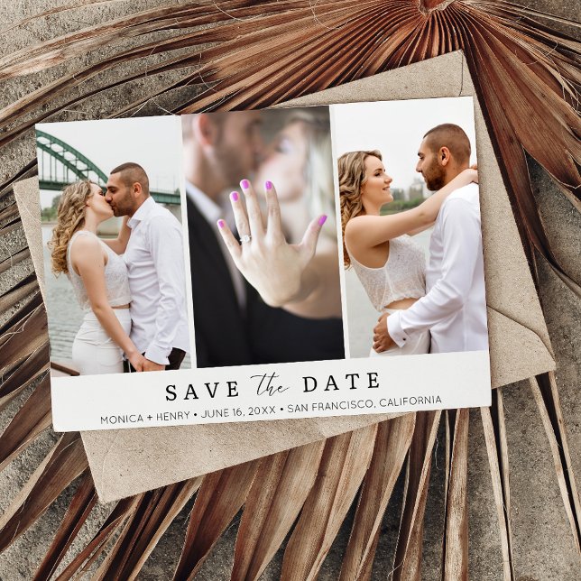 Elegant 3 Photo Modern Wedding  Save The Date (Creator Uploaded)