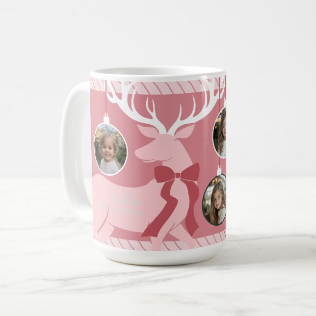 Elegant 3 Photos Christmas Coffee Mug (Front Left)