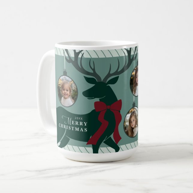 Elegant 3 Photos Christmas Coffee Mug (Front Left)
