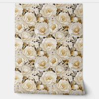 Elegant 3d cream and gold flowers spring floral