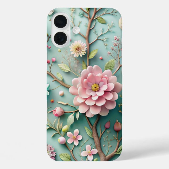 Elegant 3D Floral Art Pattern Stylish Case-Mate  Case-Mate iPhone Case (Back)