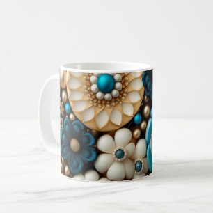 Elegant 3D Floral Bloom Design, Flower Pattern Cof Coffee Mug