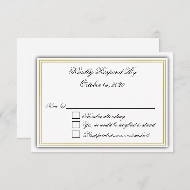 Elegant 3D RSVP Card (Front/Back)