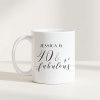 Elegant 40 and Fabulous Custom Name Birthday Gift