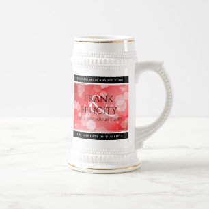 Elegant 40th 80th Ruby Wedding Anniversary Beer Stein
