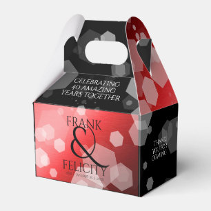 Elegant 40th 80th Ruby Wedding Anniversary Favour Box