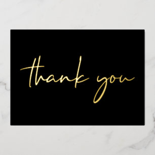 Elegant 40th Birthday Black Foil Thank You Card