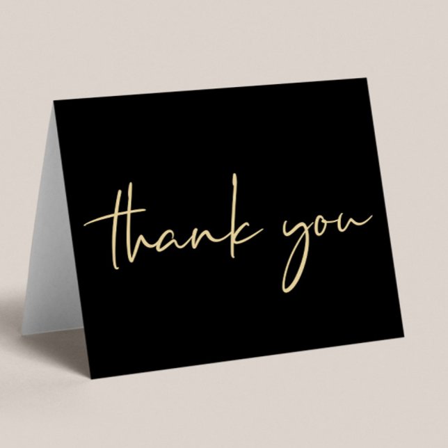 Elegant 40th Birthday Black Gold Thank You Card (Creator Uploaded)