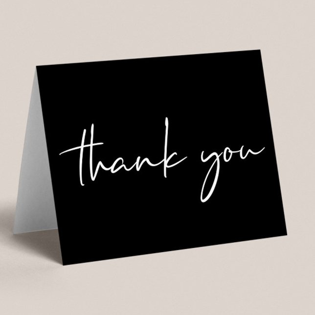 Elegant 40th Birthday Black Thank You Card (Creator Uploaded)