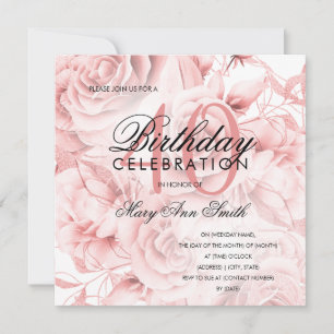 Elegant 40th Birthday Party Floral Rose Gold