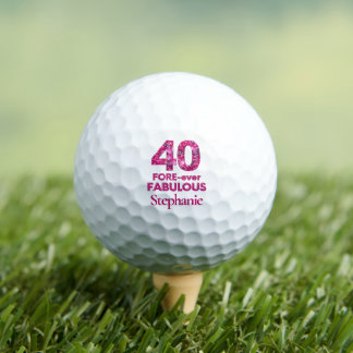 Elegant 40th Birthday Sister Gift Pink 40 Custom Golf Balls