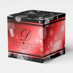 Elegant 40th Ruby Wedding Anniversary Celebration Favour Box