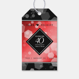 Elegant 40th Ruby Wedding Anniversary Celebration Gift Tags