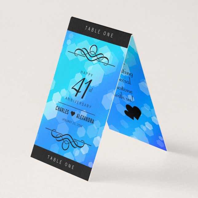 Elegant 41st Blue Topaz Wedding Anniversary (Front)