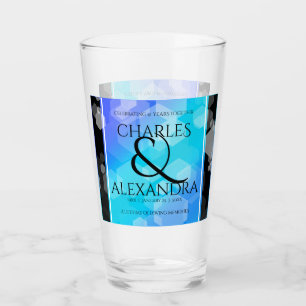 Elegant 41st Blue Topaz Wedding Anniversary Glass