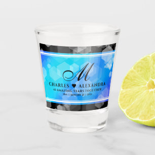 Elegant 41st Blue Topaz Wedding Anniversary Shot Glass