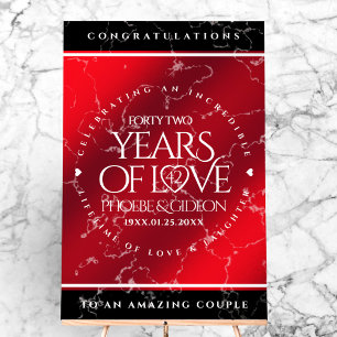 Elegant 42nd Jasper Wedding Anniversary Acrylic Sign