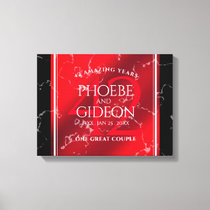 Elegant 42nd Jasper Wedding Anniversary Canvas Print