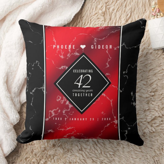 Elegant 42nd Jasper Wedding Anniversary Cushion (Blanket)