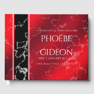 Elegant 42nd Jasper Wedding Anniversary Guest Book