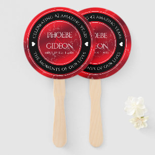 Elegant 42nd Jasper Wedding Anniversary Hand Fan