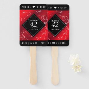 Elegant 42nd Jasper Wedding Anniversary Hand Fan