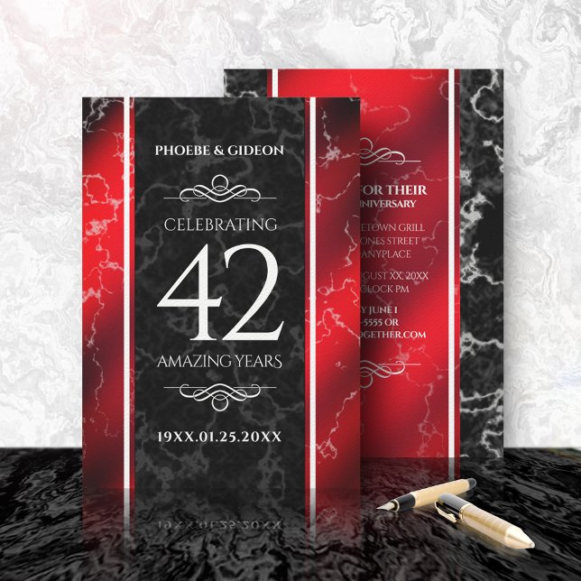 Elegant 42nd Jasper Wedding Anniversary Invitation (Creator Uploaded)