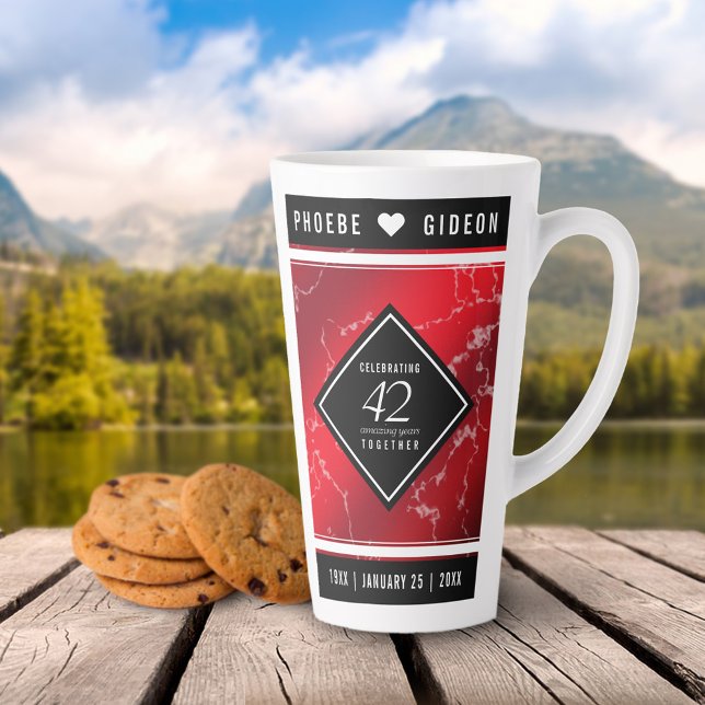 Elegant 42nd Jasper Wedding Anniversary Latte Mug (42nd Jasper Wedding Anniversary Latte Mug Cover Photo.)