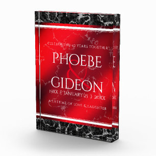 Elegant 42nd Jasper Wedding Anniversary Photo Block