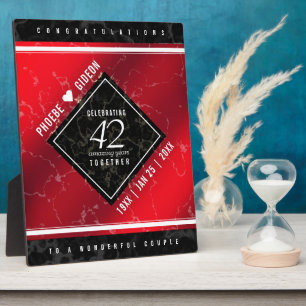 Elegant 42nd Jasper Wedding Anniversary Plaque