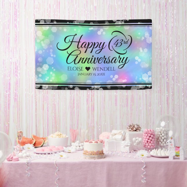 Elegant 43rd Opal Wedding Anniversary Celebration Banner (Party)