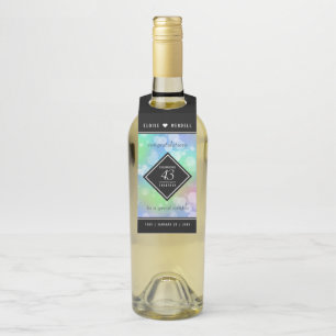 Elegant 43rd Opal Wedding Anniversary Celebration Bottle Tag