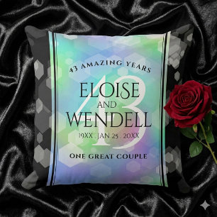Elegant 43rd Opal Wedding Anniversary Celebration Cushion