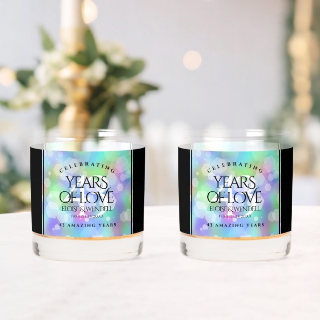 Elegant 43rd Opal Wedding Anniversary Celebration Whiskey Glass (Insitu (Wedding))