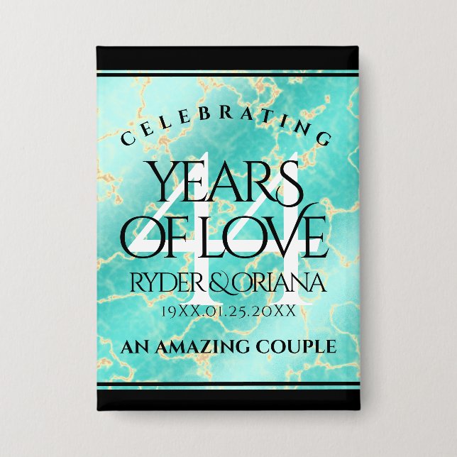 Elegant 44th Turquoise Wedding Anniversary (Front)