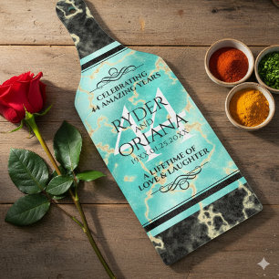 Elegant 44th Turquoise Wedding Anniversary Cutting Board