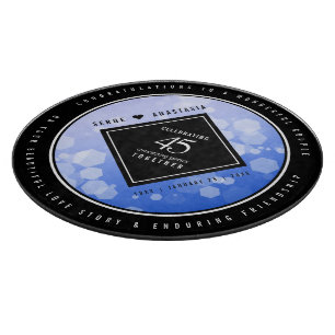 Elegant 45th Sapphire Wedding Anniversary Cutting Board