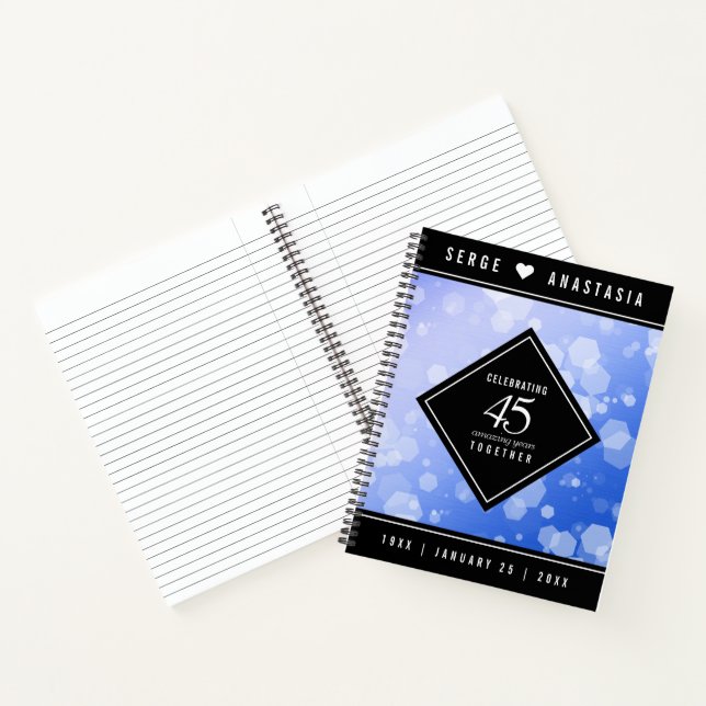 Elegant 45th Sapphire Wedding Anniversary Notebook (Inside)