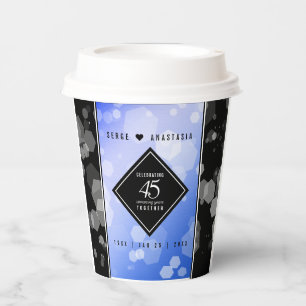 Elegant 45th Sapphire Wedding Anniversary Paper Cups