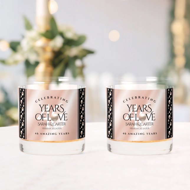 Elegant 46th Pearl Wedding Anniversary Celebration Whiskey Glass (Insitu (Wedding))