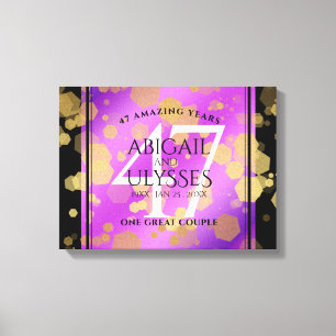 Elegant 47th Amethyst Wedding Anniversary Canvas Print