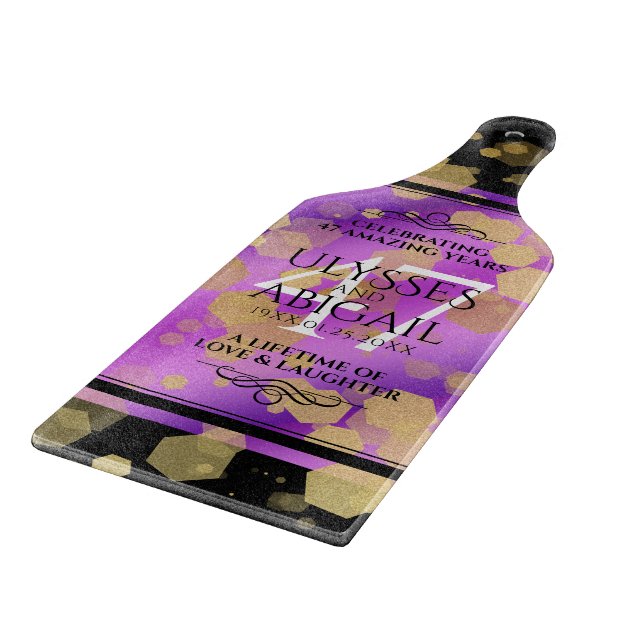 Elegant 47th Amethyst Wedding Anniversary Cutting Board (Corner)