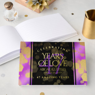 Elegant 47th Amethyst Wedding Anniversary Guest Book