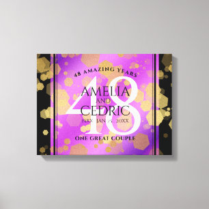 Elegant 48th Amethyst Wedding Anniversary Canvas Print