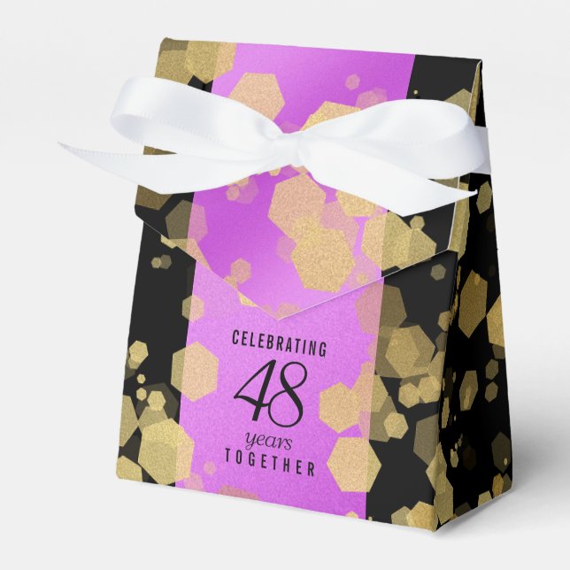 Elegant 48th Amethyst Wedding Anniversary Favour Box (Front Side)