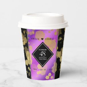 Elegant 48th Amethyst Wedding Anniversary Paper Cups