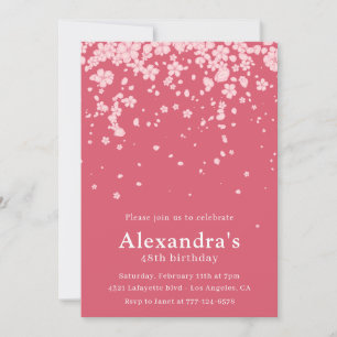Elegant 48th birthday invitations Pink Floral
