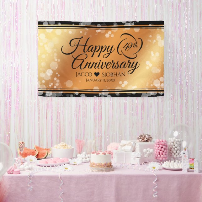 Elegant 49th Copper Wedding Anniversary Banner (Party)