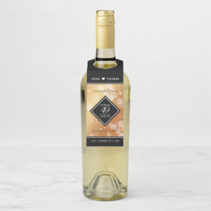 Elegant 49th Copper Wedding Anniversary Bottle Tag